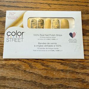 Color Street Green Gold Glitter Camouflage Nail Strips